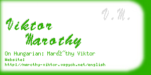 viktor marothy business card